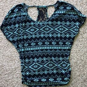 SALE 3 for $5 Navy Blue & Mint Top